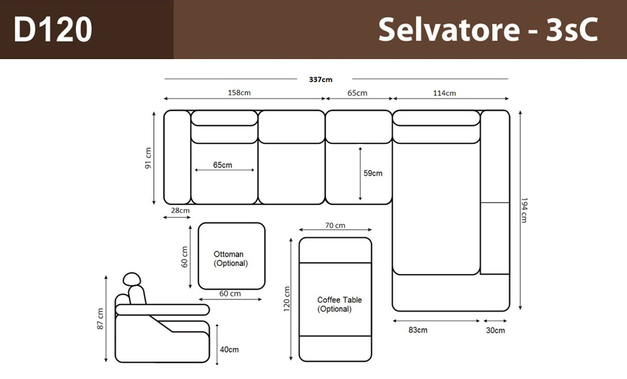 Selvatore - 3sC - Leather Sofa Lounge